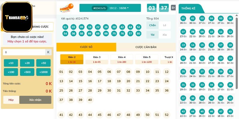 4 hình thức cược Keno xanh chín