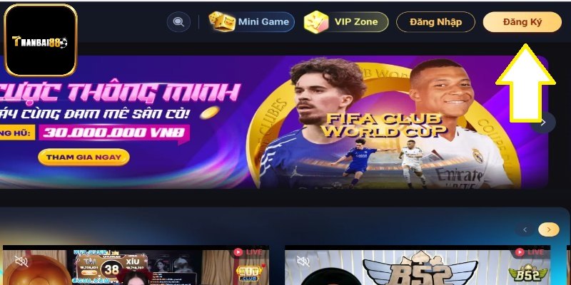 Hướng dẫn đăng ký Thanbai88 trên website