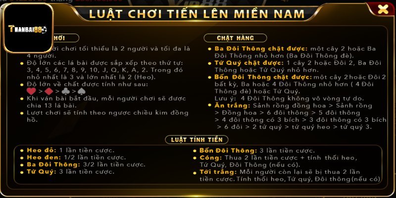 Luật chơi Tiến lên chi tiết