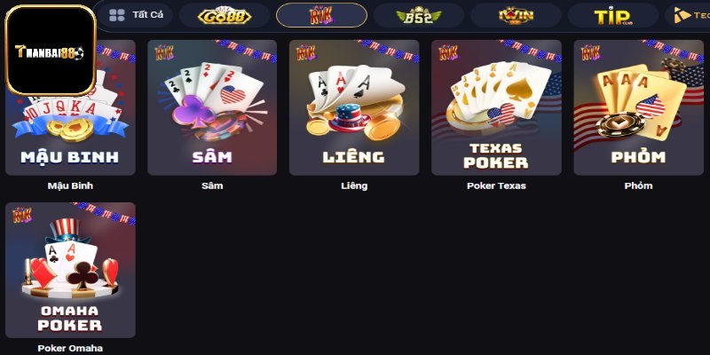 Top 4 sảnh game bài hấp dẫn